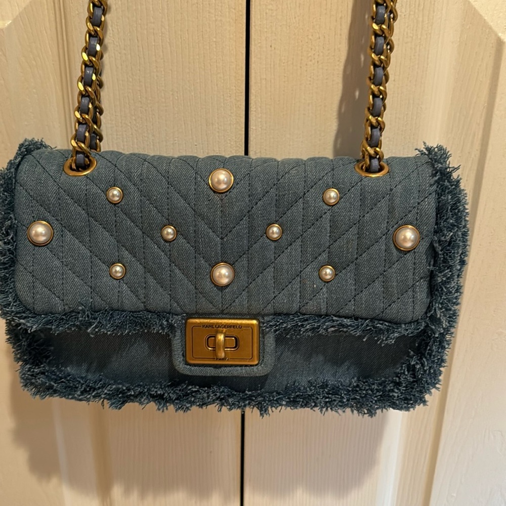 Karl Lagerfeld denim shoulder bag